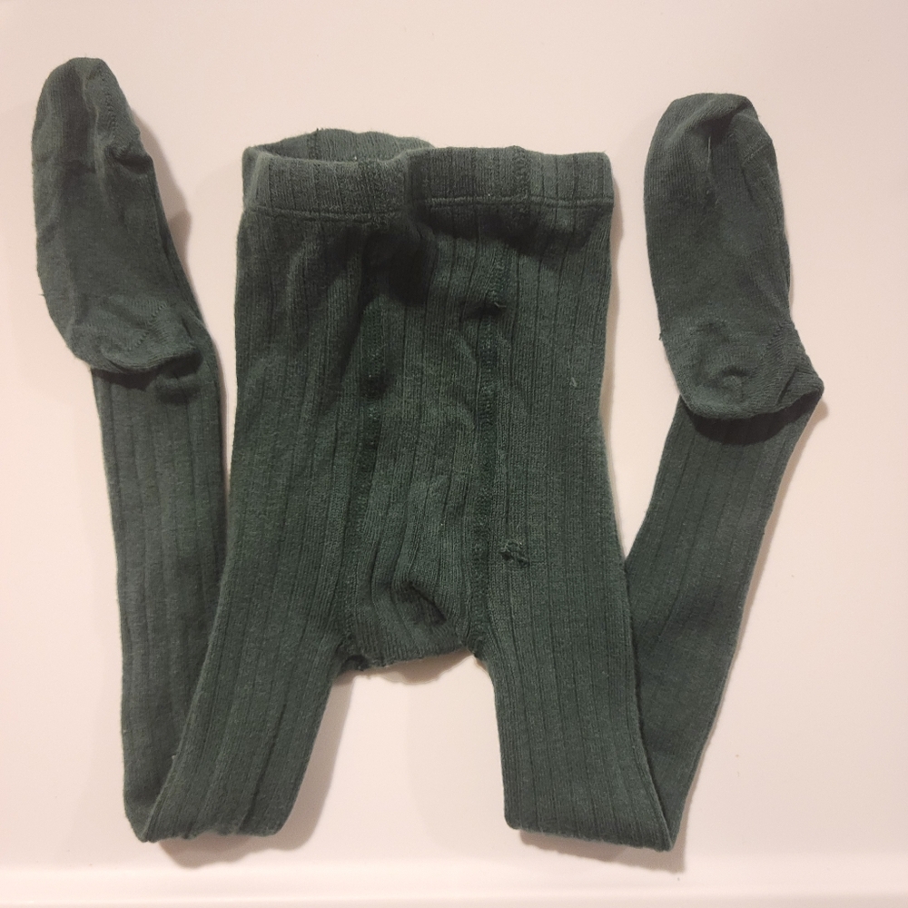 Condor Ribbed Tights In Pine Green, Size 2 - Picture 2 of 5